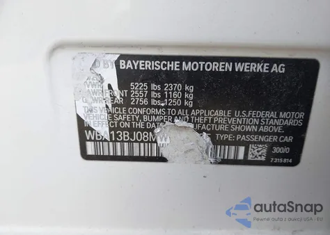 2021 BMW 530I xDrive z USA, uszkodzony, nr VIN WBA13BJ08MWW97455
